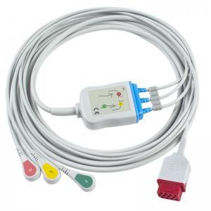 Bionet New Model BM3 BM5 ECG Cables and Leadwires Snap ECG Cable 3 Lead IEC 12 pin Connector