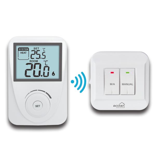 Blue LCD Backlight Smart Non-programmable RF Heating and Cooling Thermostat
