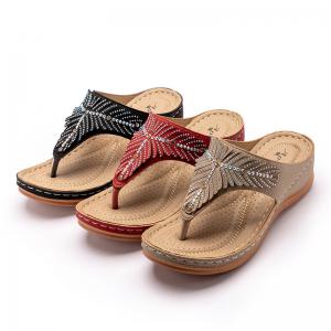 BS077 BS077 Europe And The United States 2021 New Slippers Women Summer Fashion Rhinestone Wedges Sandals Foreign Trade
