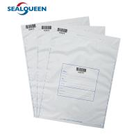 China Plastic Tamper Evident Deposit Bag Custom Logo Security Courier Shipping Bag on sale