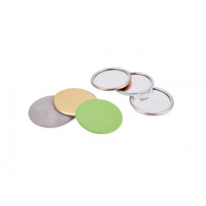 China ABS Glass Makeup Mirror Foldable 11mm Round Compact Mirror Logo PU Leather supplier