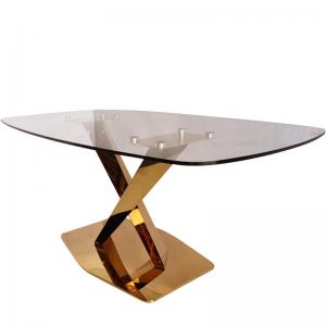 China Stainless Steel Frame Modern Marble Dining Room Table Luxury Dinning Table Set supplier