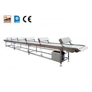 China Stainless steel column cooling conveyor belt with cooling fan supplier