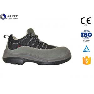 Black Worksite Steel Toe Work Boots , Steel Toe Dress Shoes For Men Smooth Leather