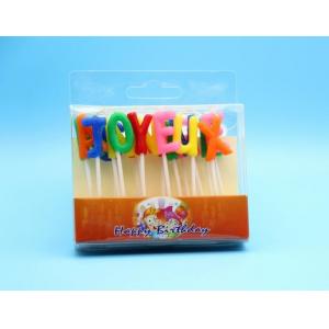 18pcs Random Colors Franch Happy Birthday Letter Candles SGS /  ISO9001