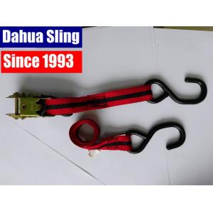 China Multi Color Certified Polyester Tension Belt / Ratchet Tie Down Straps with S Hooks supplier