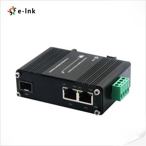 60W Fiber Optic To Ethernet Converter SFP to 2xRj45 Converter POE++ 48V DC Media Converter