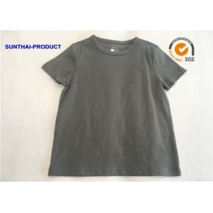 China Slate Gray Color Plain Baby Clothes Crew Neck Boys Short Sleeve Polo Shirts supplier