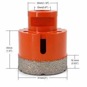 China Vacuum Brazed Diamond Core Drill Bit 2 Inch Diameter For Concrete / Granite supplier