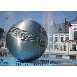 Silver Sphere Water Feature / Sphere Water Fountain Outdoor For Large City Decoration