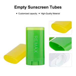 China 15g Empty Sunscreen Tubes Deodorant Stick 76.4mm Green Yellow Case supplier