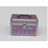 China Small Aluminum Beauty Nail Case Pink ABS Cosmetic Box With Mirror wholesale