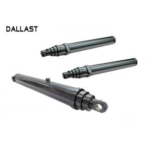 China Telescopic Single Acting Telescopic Hydraulic Cylinders Long Stroke Pin Eye Distance 20mm wholesale