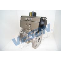 China Full Bore ANSI Class Pneumatic Two Way Flanged Ball Valve , Direct Mount Air for sale