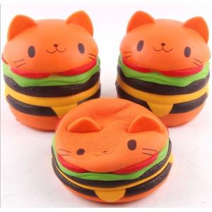 China Cute Bread Jumbo Cat Head Burger Soft PU Stress Relief Slow Rising Squishy Scented Toys For Kids / Adults supplier
