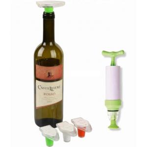 China Wine Bottle Vacuum Saver Sealer Preserver Pump Cap Stopper, Wooden Head Plastic Rubber Silicone Vacuum Pump Sealer Wine supplier