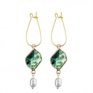 Sweet Crystal Pearl Women'S Pendant Drop Earrings Korean Temperament Personal