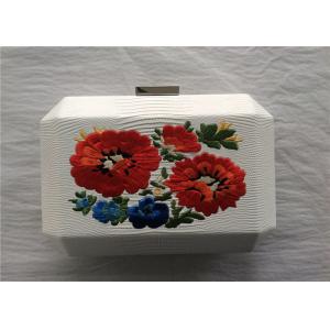 National Style White Embroidered Bag Fabric Material With Break Open Closure