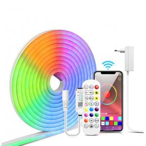 Bluetooth APP Control RGB LED Neon Strip Light 10ft With 16 Million DIY Colors Dimmer