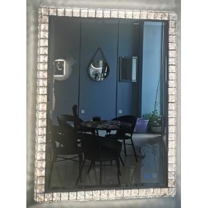 Stainless Steel LED Crystal Effect Mirror Crystal Vanity Mirror With Lights