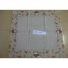 China Flower Patterns Linen Hemstitch Tablecloth 3mm - 5mm Thickness For Household Kitchen wholesale