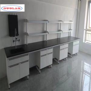 Ergonomic Chemistry Lab Bench designed with As Drawing Cupboards Drawers and Racks