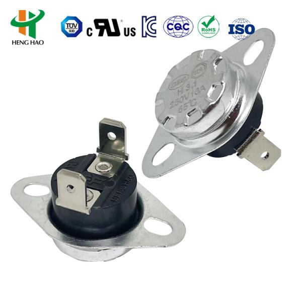 China KSD301 Termostato bimetal com 100000 ciclos 250V 16A e faixa de temperatura -10~300°C para ventilador de refrigeração de automóveis wholesale