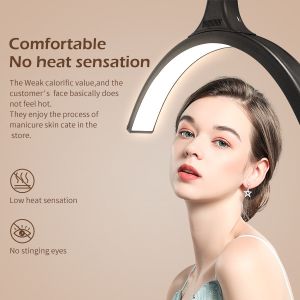 China 60 W Lash LED Half Moon Light avec support pour téléphone pour maquillage sourcil tatouage demi anneau lampe supplier