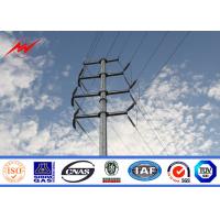 China 450Mpa Min Yield Stress Electrical Power Pole , Cross Arm Galvanised Steel Poles on sale