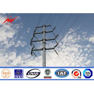 450Mpa Min Yield Stress Electrical Power Pole , Cross Arm Galvanised Steel Poles