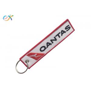 China Double Sided Embroidered Keychain Twill Background Polyester Material wholesale