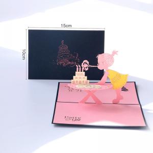 Craft Paper Customized 3d Pop Up Greeting Card 2mm Thickness