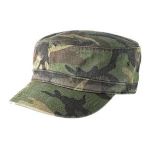 100% Cotton Twill Camo Flat Top Army Patrol Cap ,  Army Green Army Flat Cap