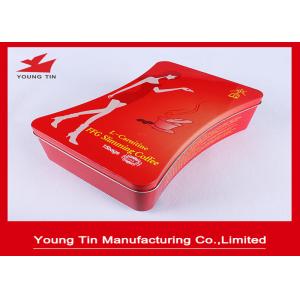 China Irregular Slimming Coffee Packaging Metal Tin Box With CMYK Printing Outside Glossy Finish supplier