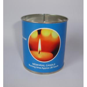 Jews candle; white & unscented 5.5x6cm mini memorial tin candle burn for 26 hours