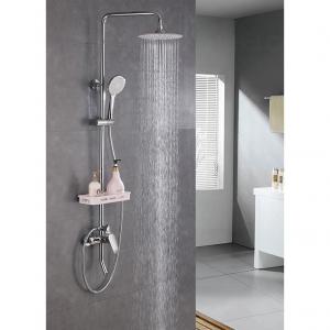 China Dual Handle Bath Shower Mixer Set , Chrome Wall Mounted Shower Faucet Kits supplier