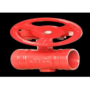 Ductile Iron Grooved Butterfly Valve , Card Slot Worm Gear Butterfly Valve