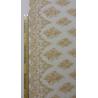 China French Stretch Beige Pearl Beaded Wedding Lace Fabric With Scalloped Edge wholesale