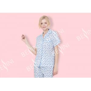 China Printed Cotton Voile Soft Womens Pyjama Sets Two Pieces For Autumn Season wholesale