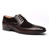 China High Class Cow Leather Mens Pointed Toe Dress Shoes Fashion Brogue Shoes For Men on sale