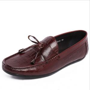 China Casual Mens Leather Loafers Anti Skidding  Moccasins Bow Tie Flat Shoes supplier