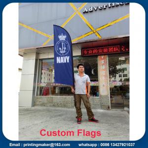 China Outdoor Custom Blade Feather Flags With Ground Spike supplier