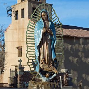 Bronze Virgin Mary Statue Our Lady Virgen De Guadalupe Sculpture Copper Metal Large Religious Outdoor