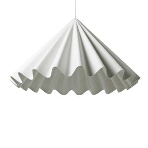 Off White Color Pet Felt (100% Polyester) Wavy Design Dining Room Dancing Pendant 37.4 In Dia X 21.6 In H