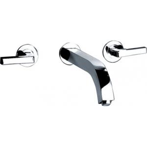 Two Handles Wall Mount Vessel Sink Faucets Installed In 3 Holes
