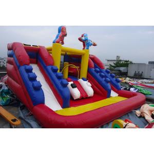 Double Sides Inflatable Water Slide Combo With Hero Painting Kids Park Fun