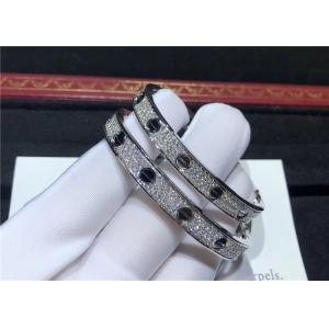 Brilliant Cut Diamond Paved Cartier Inspired Love Bracelet In 18K White Gold jewelry suppliers for dropshipping