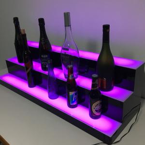 China RGB Lighted Liquor Bottle Shelf Stand 3 Tier Led Light Liquor Bottle Display supplier