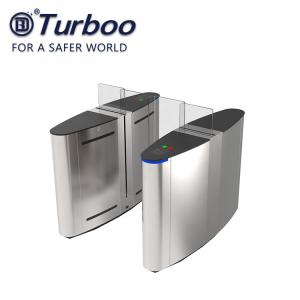 China SS Flap Barrier Turnstile , ID Card Bar Code Safety Access Control Turnstile Gate supplier