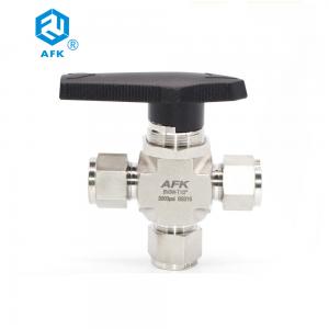 China High Pressure Compression Fitting 1/2 Stainless Steel 3 Way Ball Valve supplier